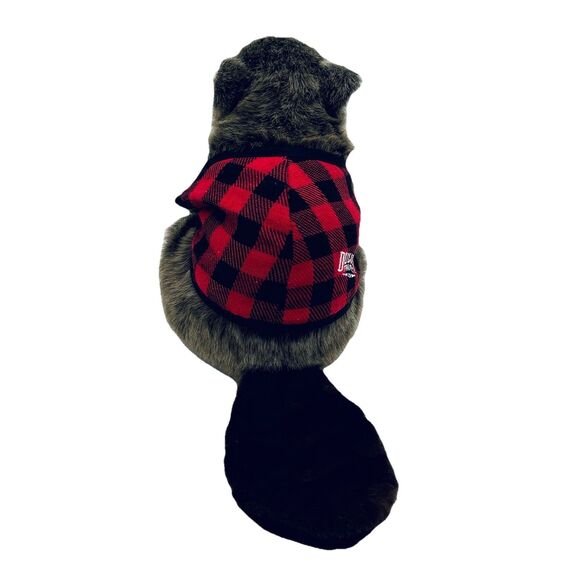 Duluth Trading Company Angry Beaver Plush Stuffed Animal Red Plaid Shirt - Picture 5 of 10